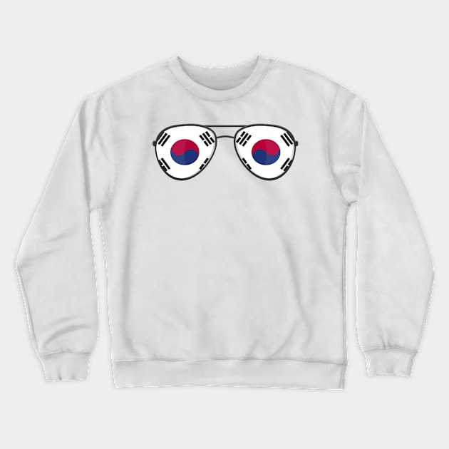 South Korea Flag Sunglasses Crewneck Sweatshirt by BramCrye